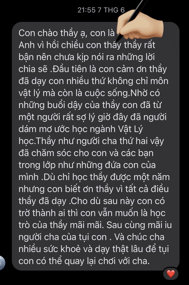 Tin nhắn học trò: từ một người rất sợ Lý giờ đã dám mơ ước học ngành Vật lý học